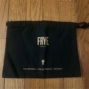 Frye Dust Bag Spell Out Black Drawstring Bag